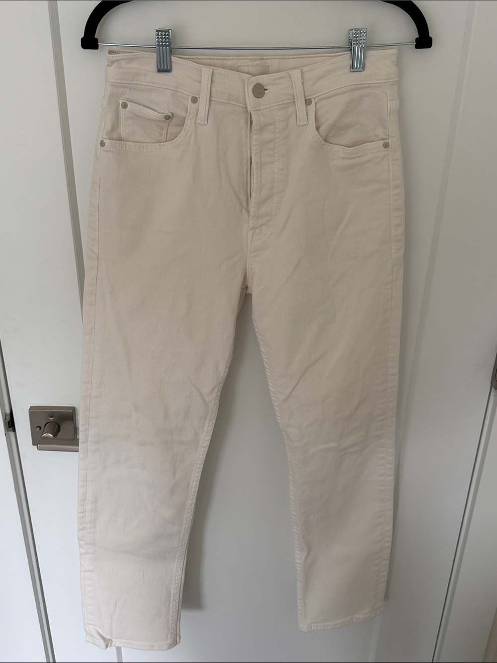 MOTHER Cream Waistband Jeans